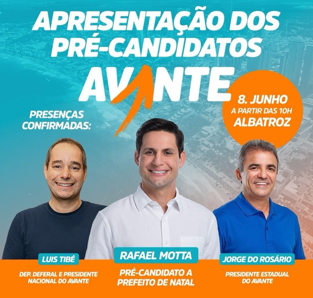 Rafael Motta lança pré-candidatura a prefeito de Natal neste sábado (08)