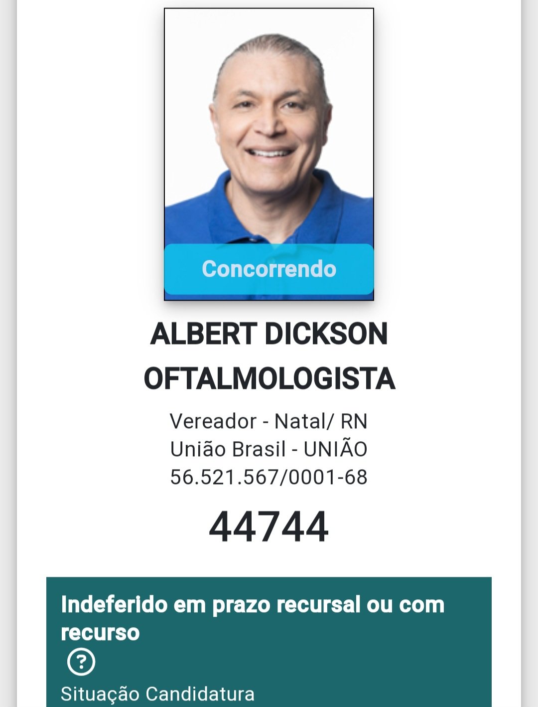 Justiça Eleitoral indefere pedido de registro de candidatura a vereador do ex- deputado Albert Dickson