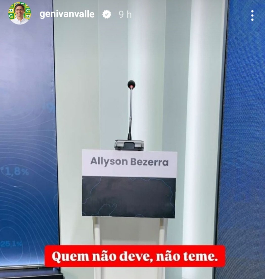 Genivan Vale provoca Allyson após prefeito fugir do Debate:”Quem não deve, não teme”