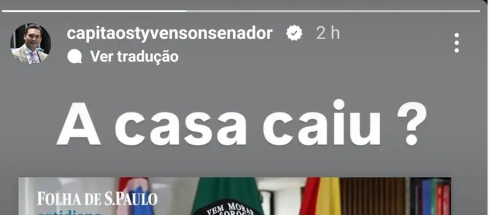 Após reportagem sobre escândalo de corrupção em Mossoró, Styvenson faz publicação enigmática nas redes sociais: “A Casa Caiu?”