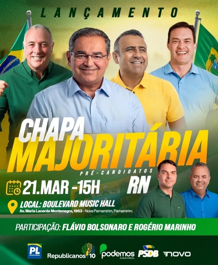 Com presença de Flávio Bolsonaro, oposição lançará chapa majoritária dia 21, no Boulevard