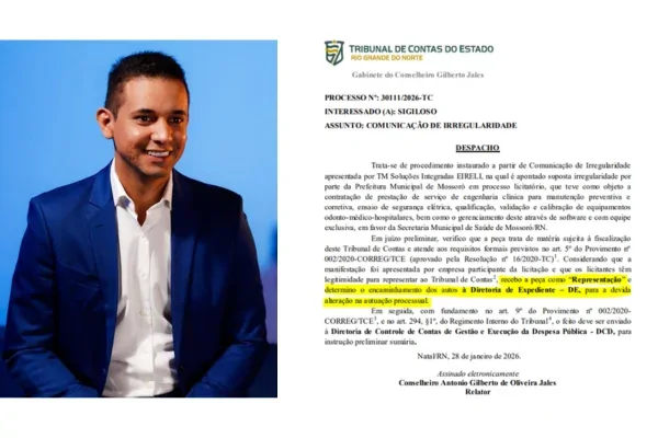 Allyson Bezerra é alvo de denúncia no TCE por fraude em licitação da Saúde