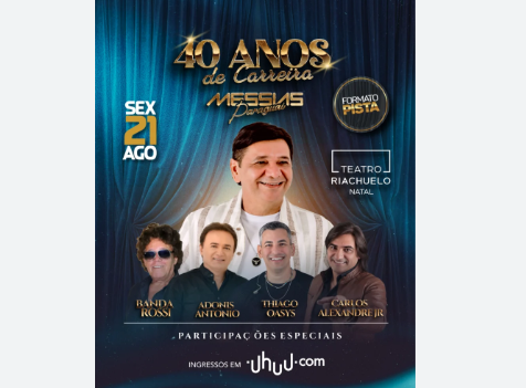 Messias Paraguai celebra 40 anos de carreira com show especial no Teatro Riachuelo